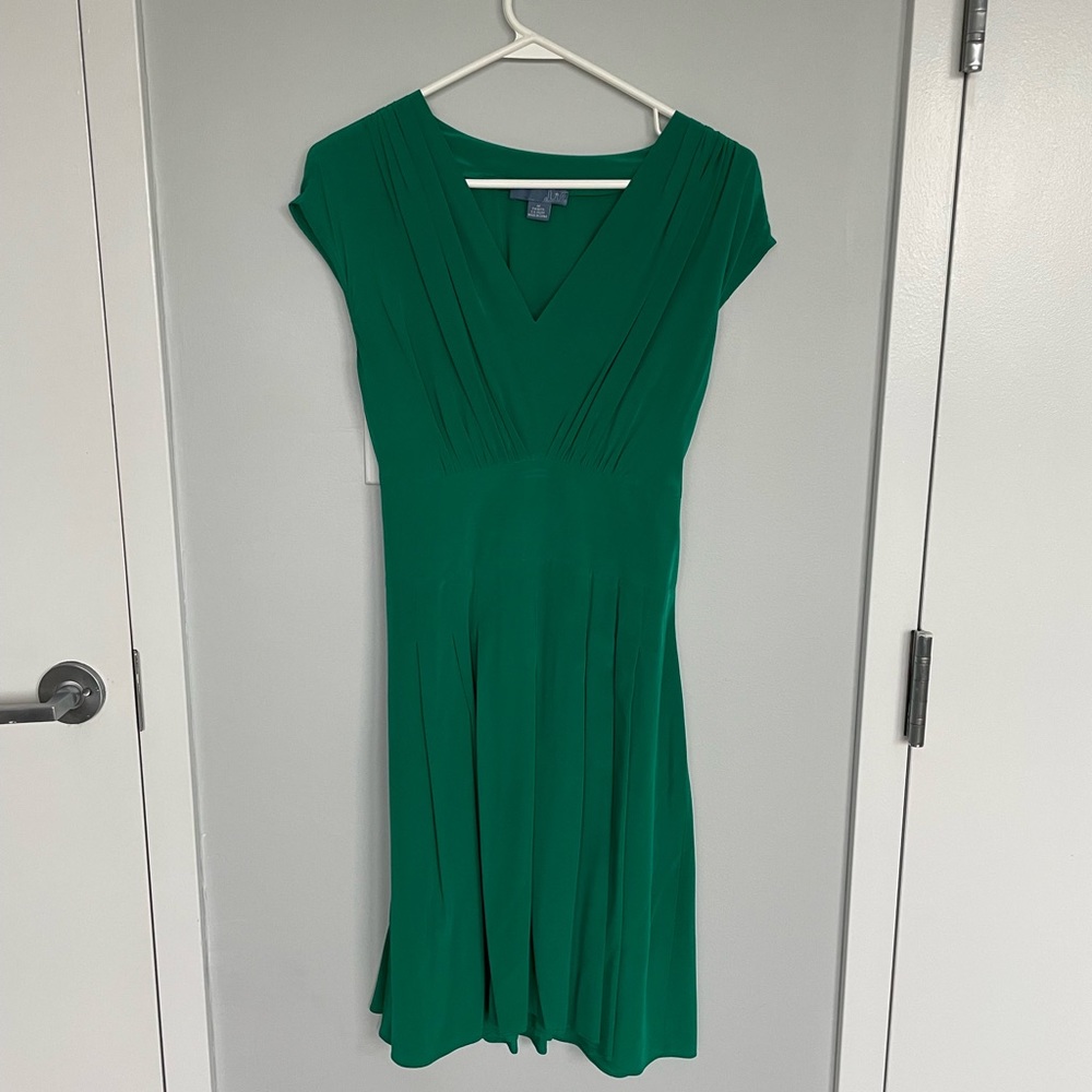 Anthropologie ('lil' brand) Emerald Green Silk Dress (M)